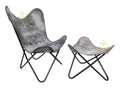 Grey Butterfly Chair and Stool Set