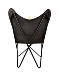 Classic Black Leather Butterfly Chair
