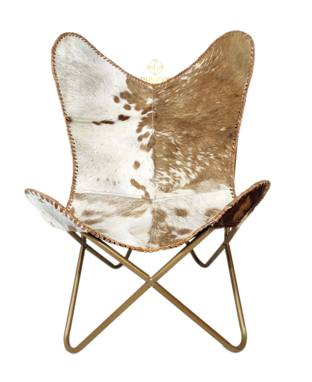 Honey Dust Cowhide Butterfly Chair