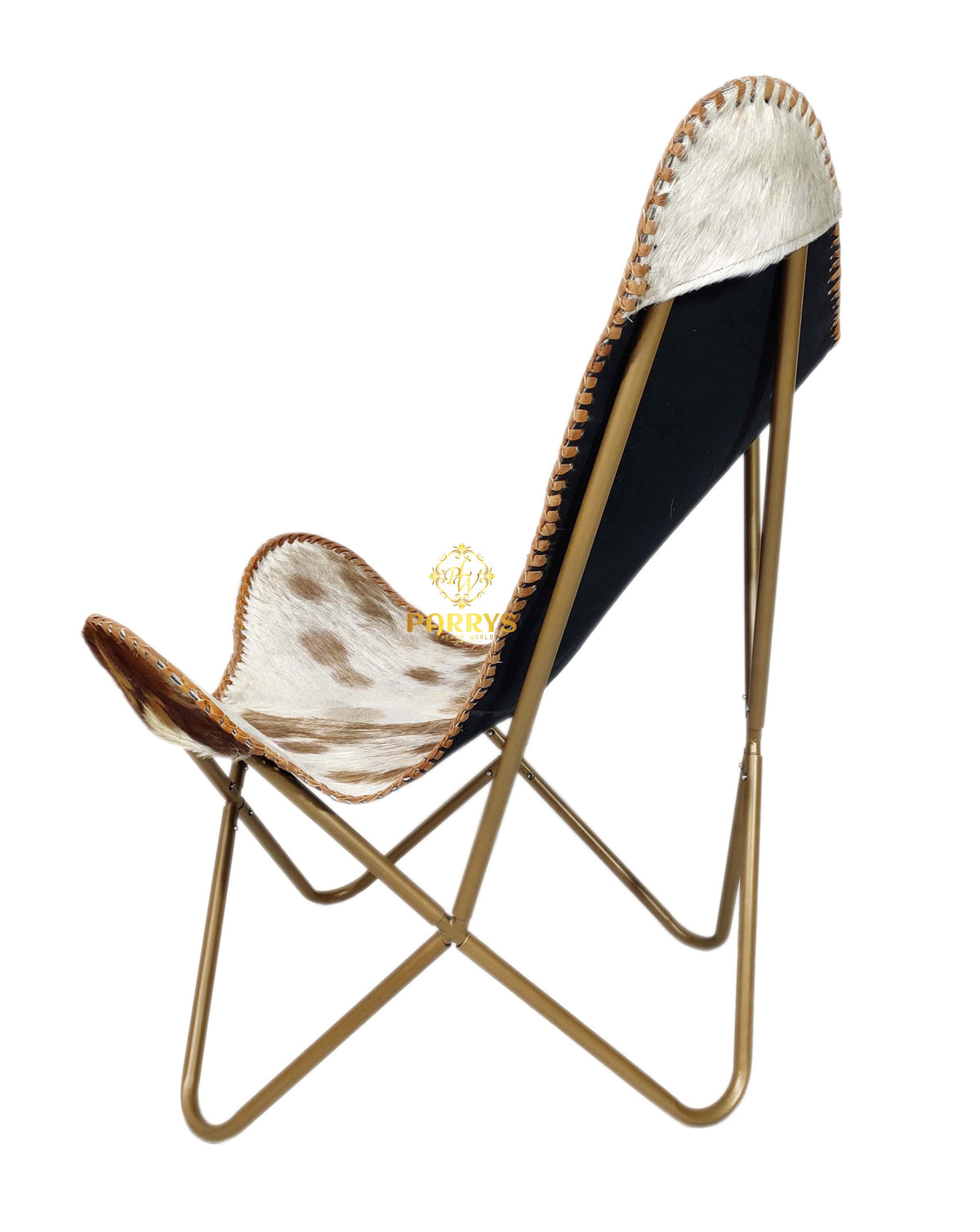 Honey Dust Cowhide Butterfly Chair