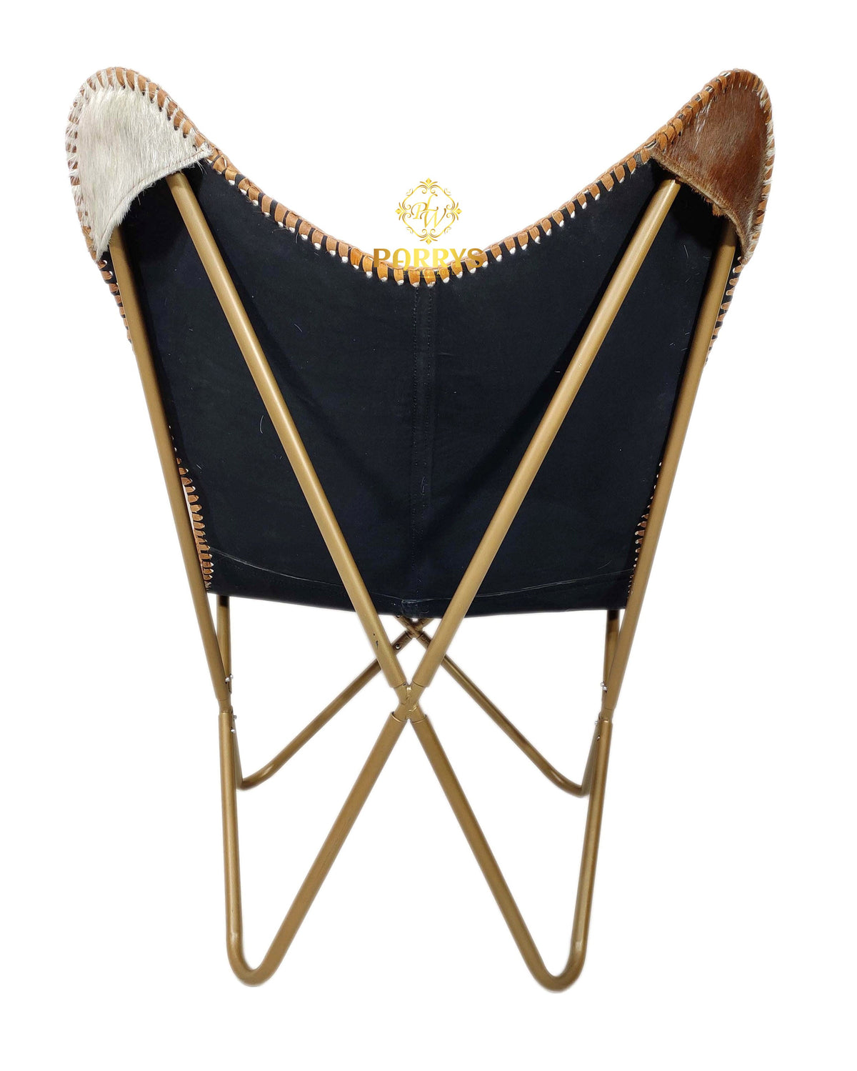 Honey Dust Cowhide Butterfly Chair