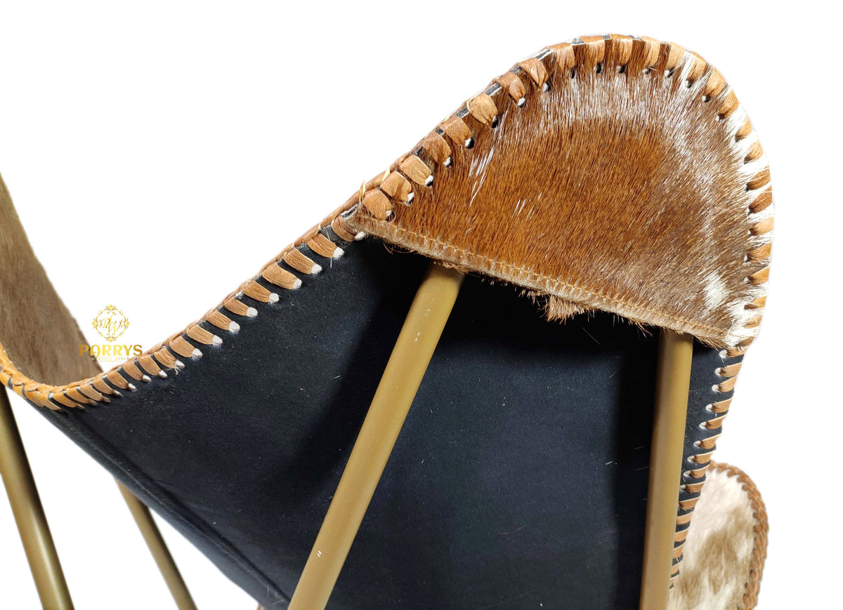 Honey Dust Cowhide Butterfly Chair